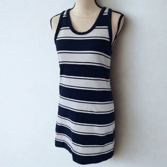 J.Crew Navy & White Striped Tank Dress XS - Nautical Casual - EUC - Picture 2 of 4
